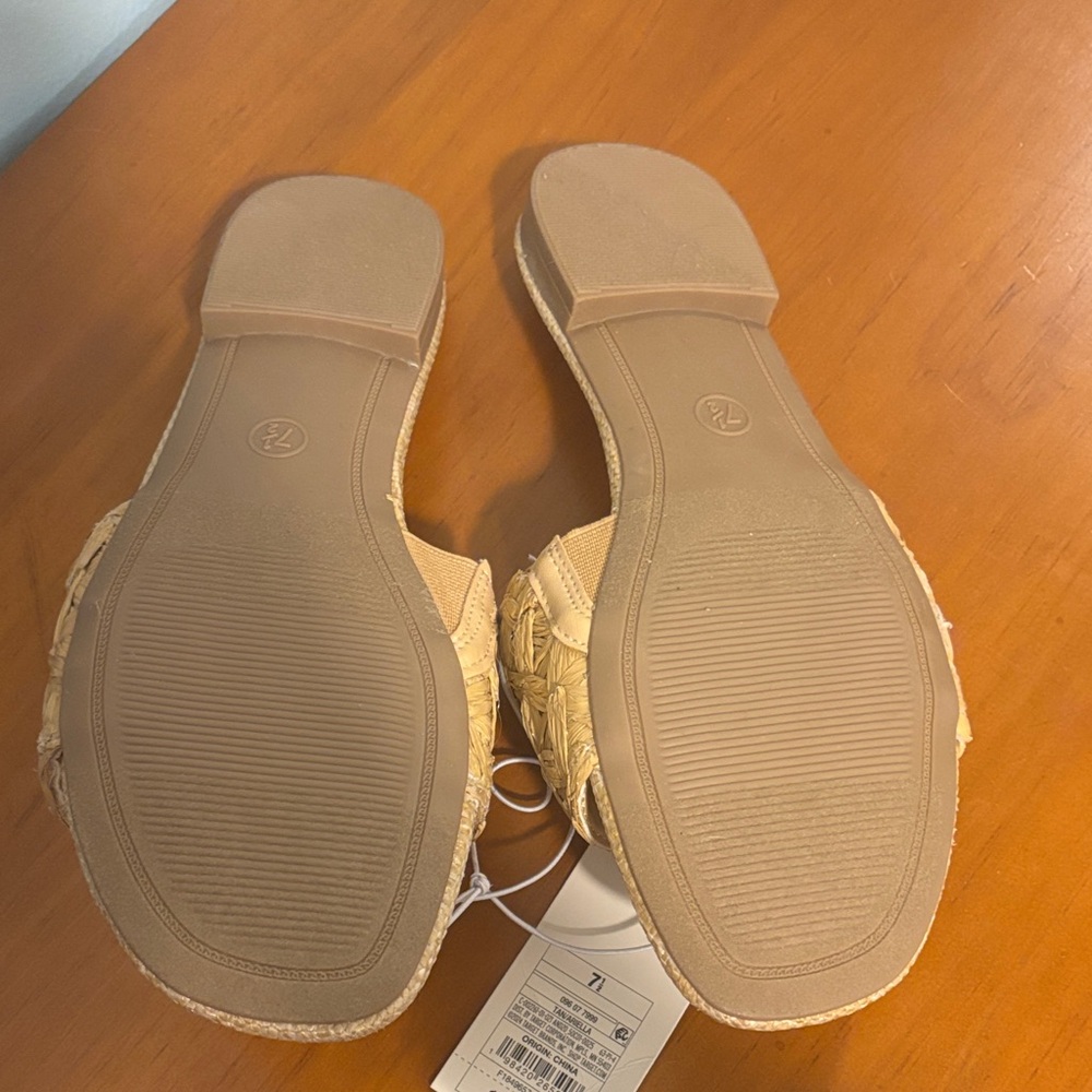A New Day Beige Woven Slide Sandals - Picture 2 of 4